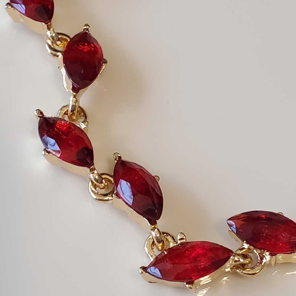 C9 Gold Red Faux Crystal Bracelet - Picture 2 of 4